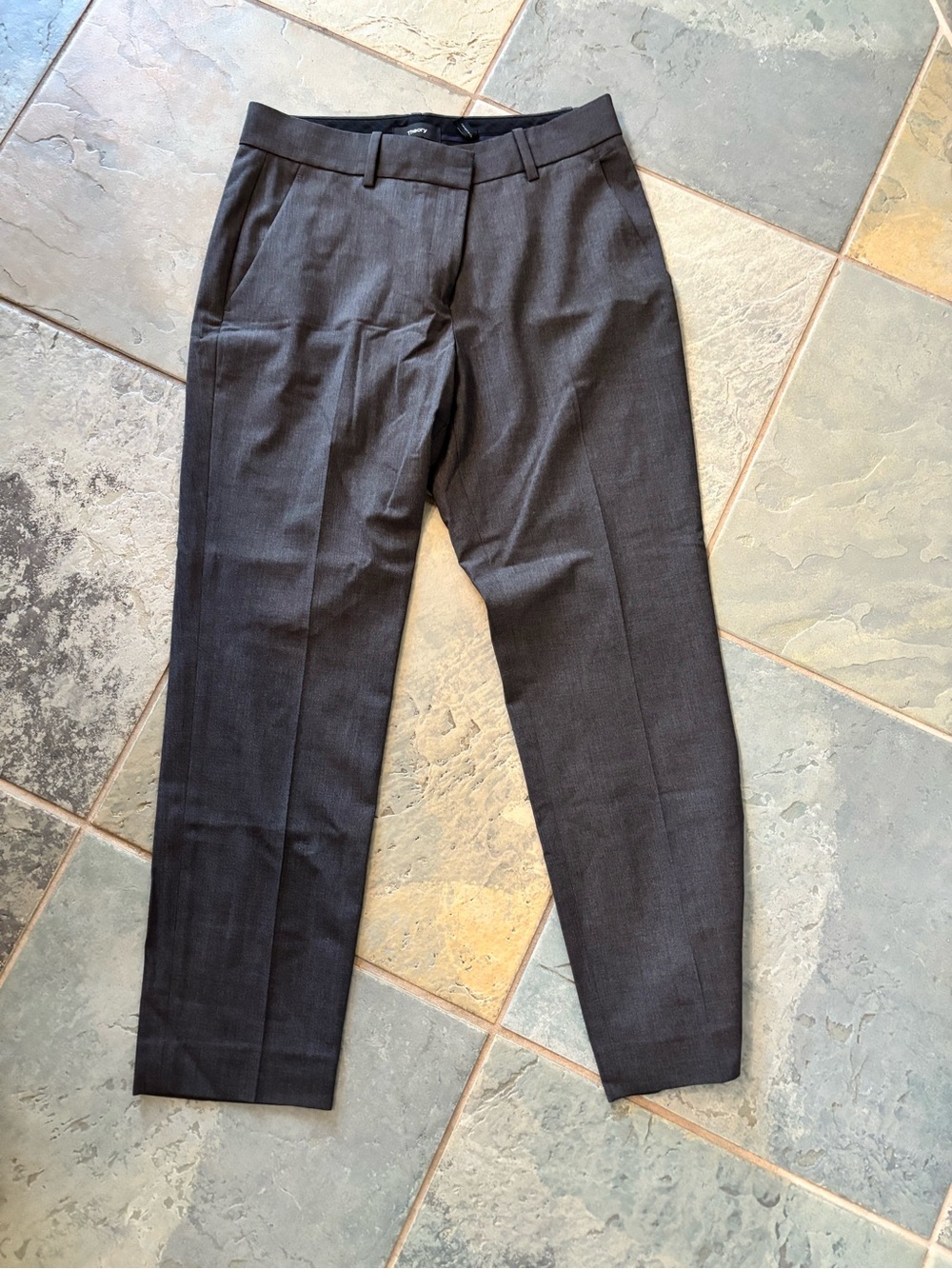 Theory Dark Grey Suit Pants in Dark Charcoal Gray